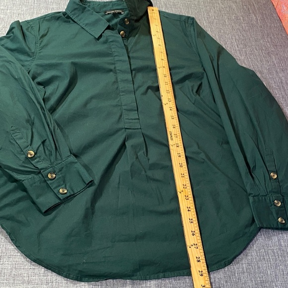 Universal Standard Women’s Small Green Button-Up Long Sleeve Shirt Cotton Blend - Picture 11 of 11